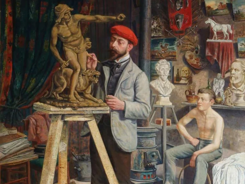 1874-Louis-Gustave Cambier - Interno dello studio